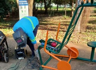 Prefeitura de Hortolândia conserta dispositivos públicos vandalizados no OAPE e no PEV Jd. Amanda